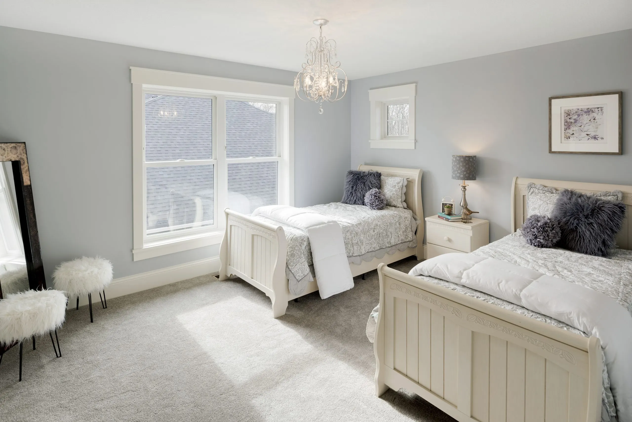 Staged primary bedroom