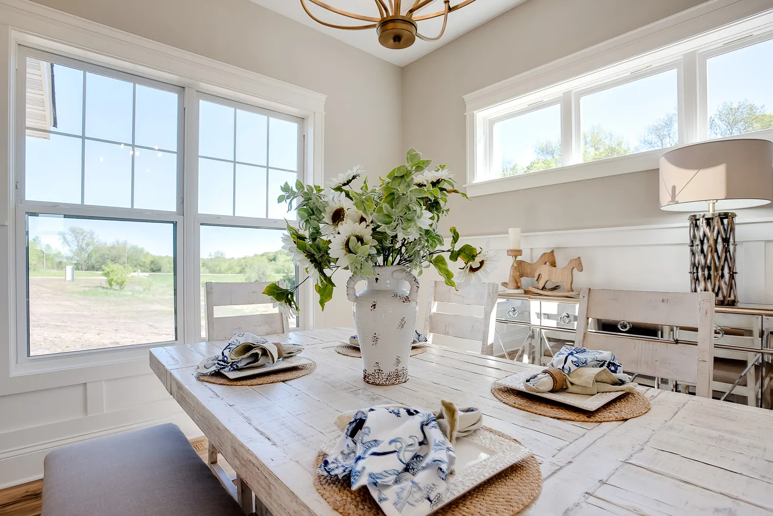 Staged dining room
